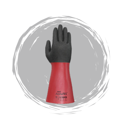 Guantes Resistentes a Químicos Negro/Rojo